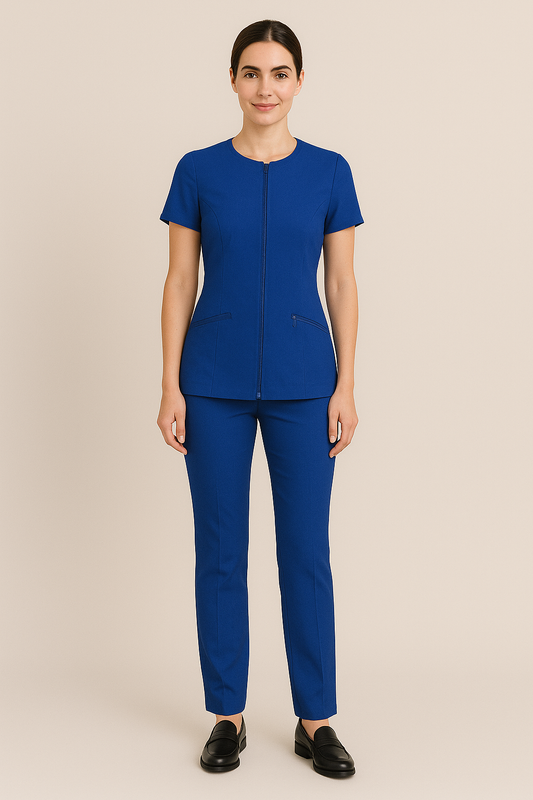 Ladies Salon Uniform - Soft Poly Viscose Lycra | Made in UAE by Just Needles
