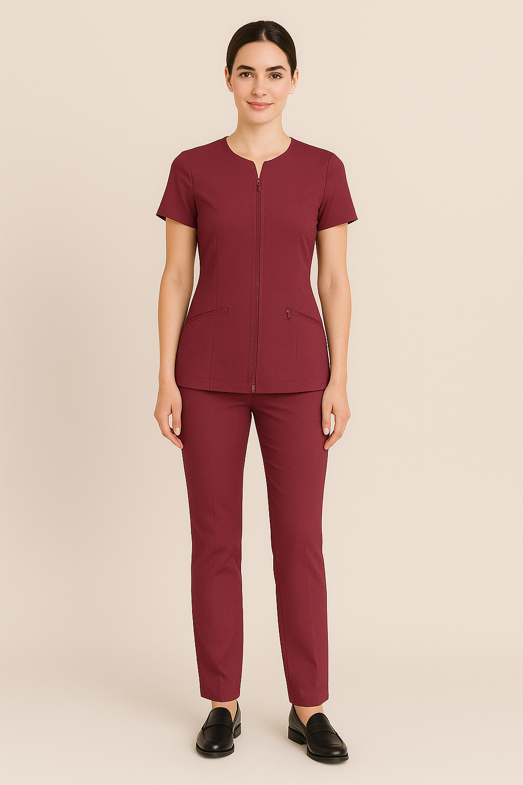 Ladies Salon Uniform - Soft Poly Viscose Lycra | Made in UAE by Just Needles