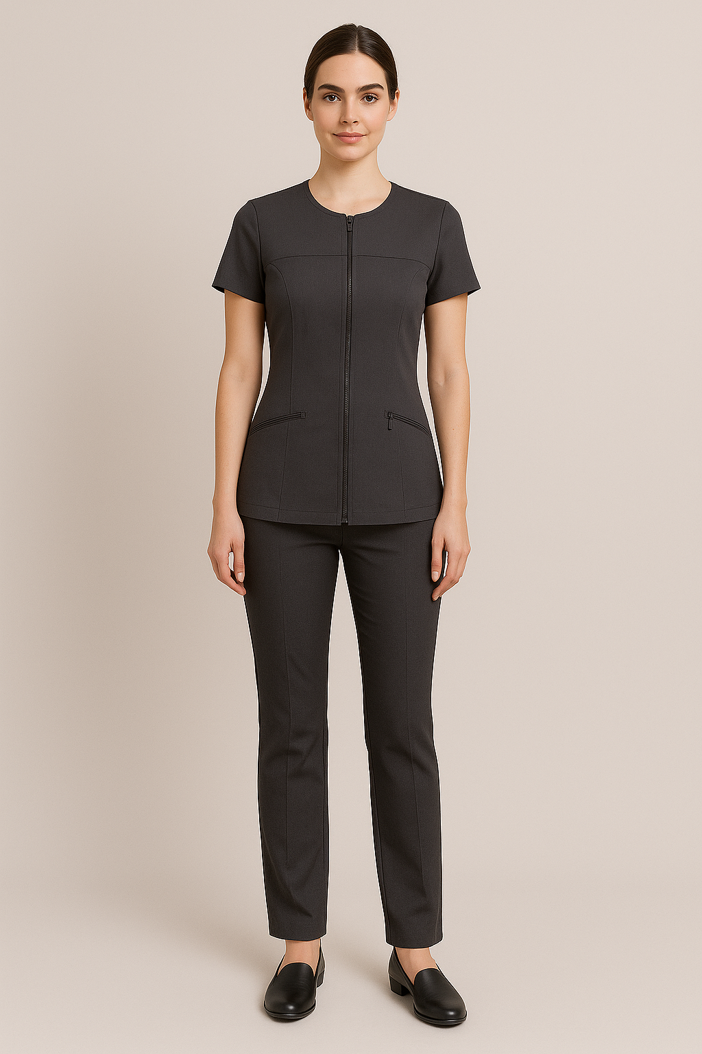 Ladies Salon Uniform - Soft Poly Viscose Lycra | Made in UAE by Just Needles