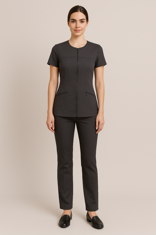 Ladies Salon Uniform - Soft Poly Viscose Lycra | Made in UAE by Just Needles