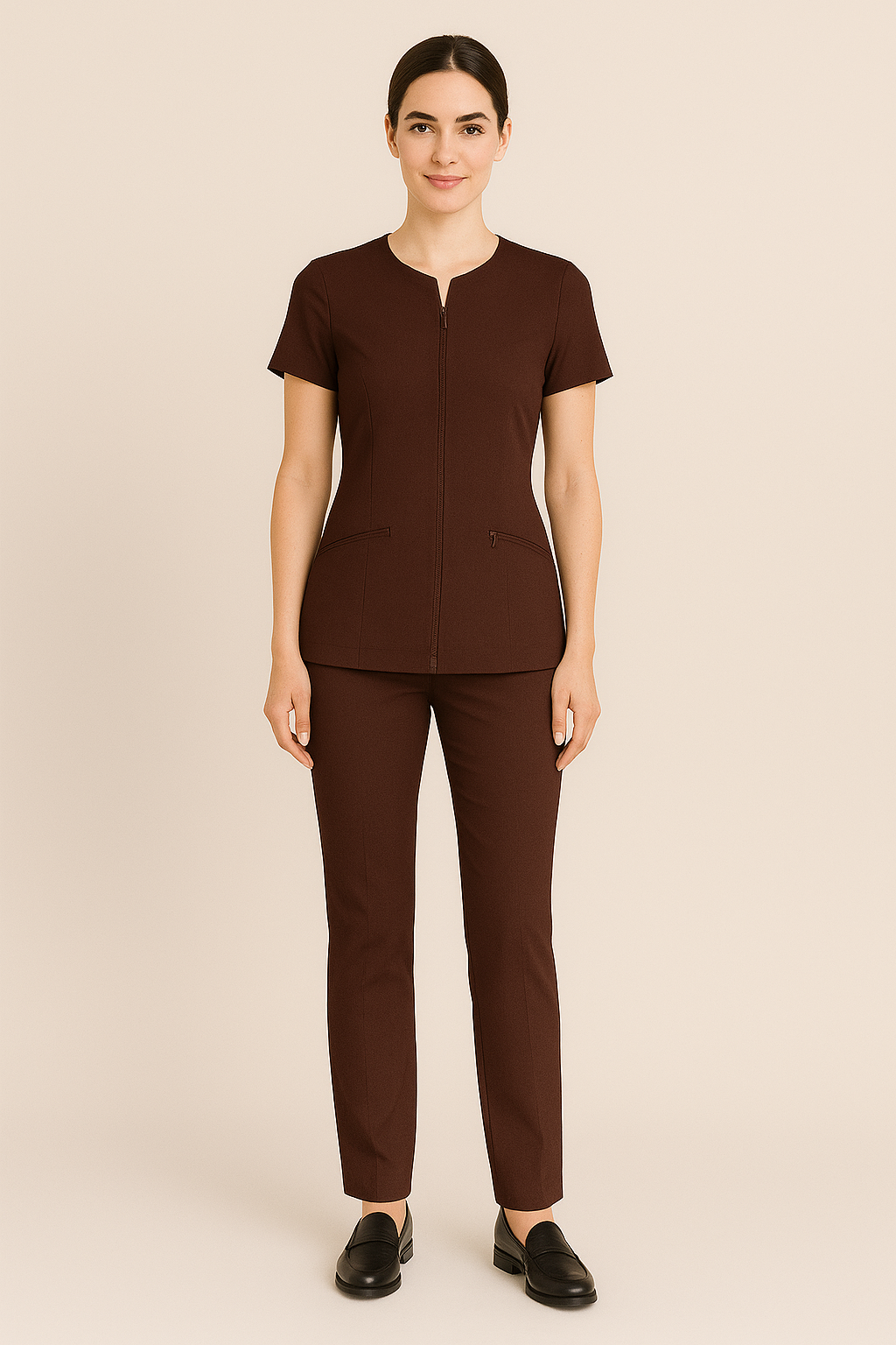 Ladies Salon Uniform - Soft Poly Viscose Lycra | Made in UAE by Just Needles