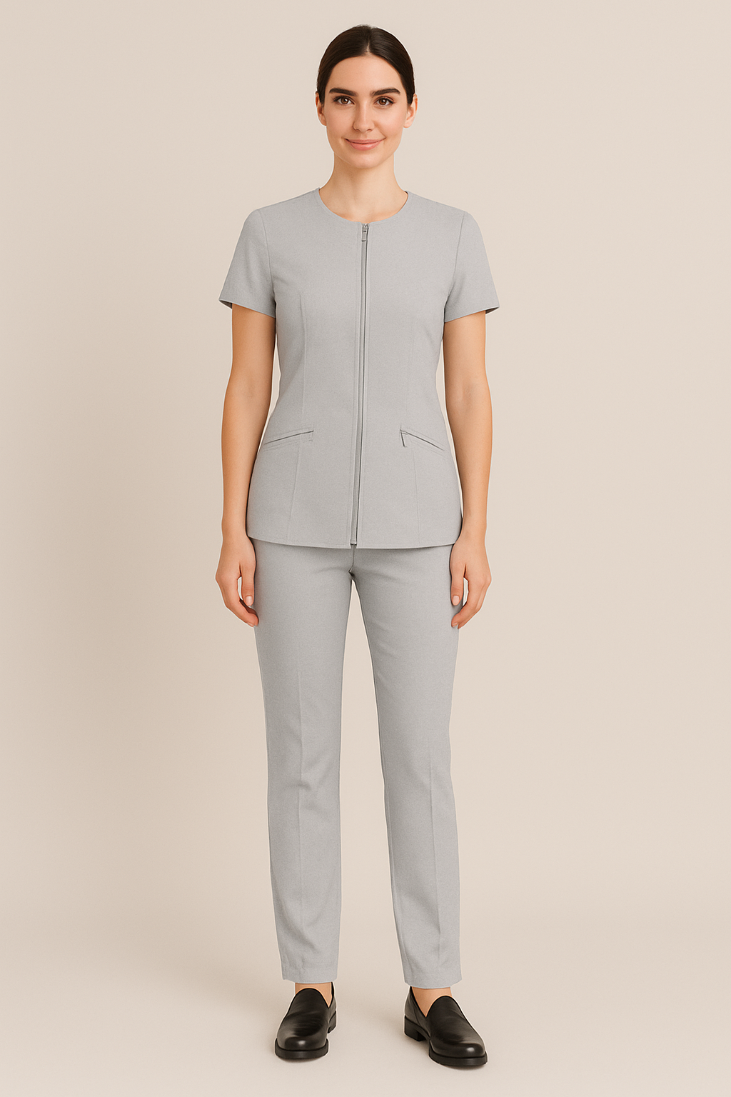 Ladies Salon Uniform - Soft Poly Viscose Lycra | Made in UAE by Just Needles