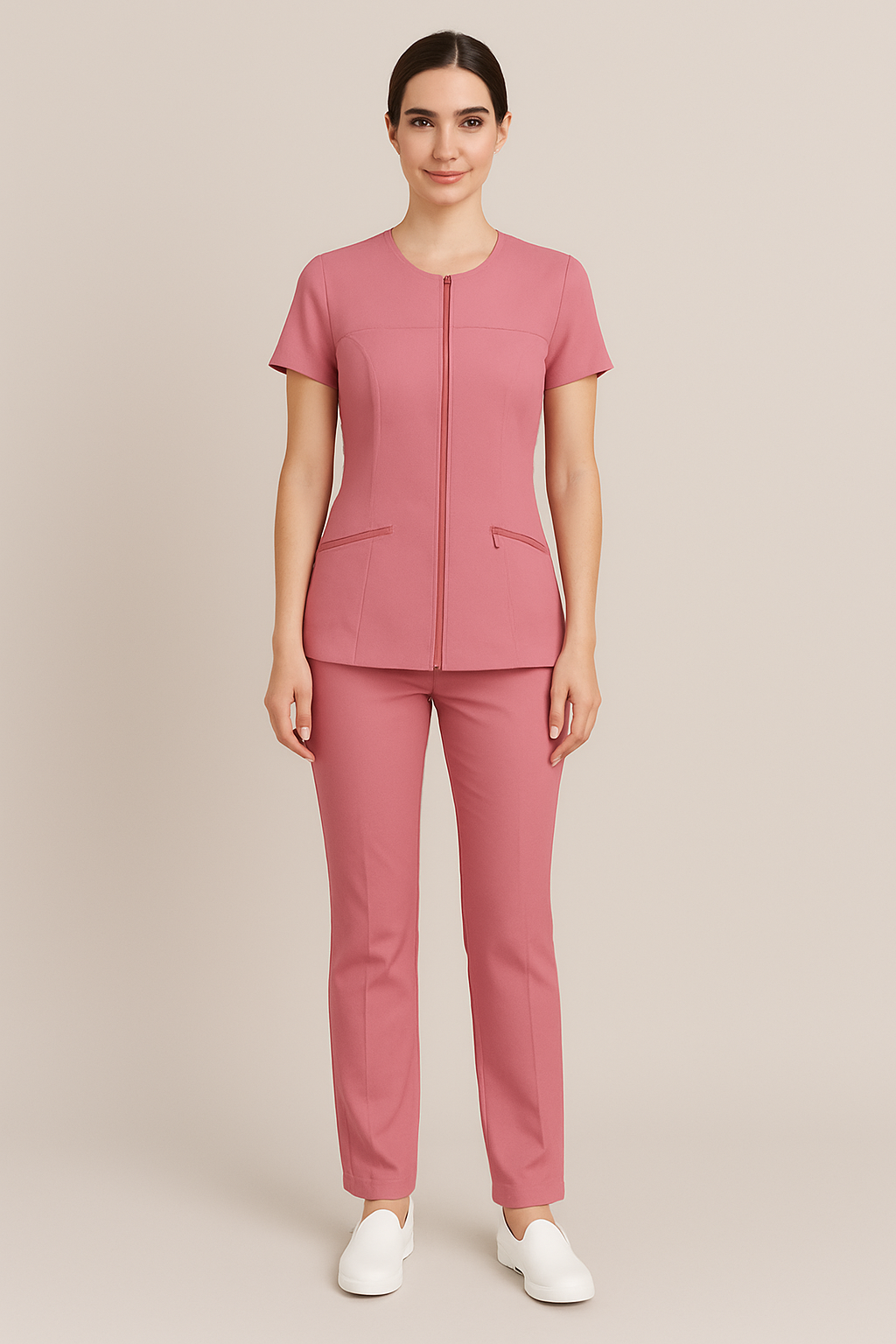 Ladies Salon Uniform - Soft Poly Viscose Lycra | Made in UAE by Just Needles