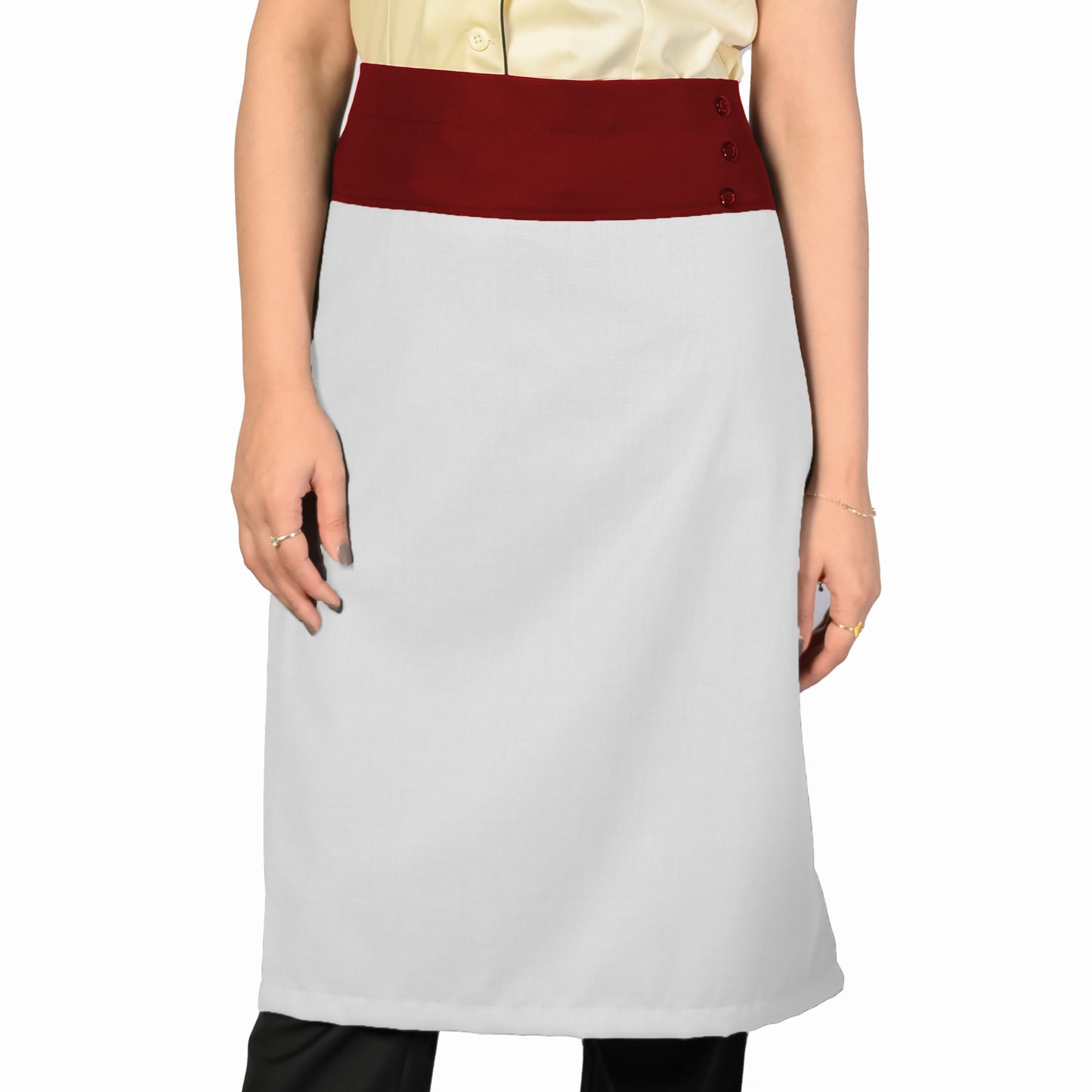 Unisex Mid-Waist Apron - High-Quality Cotton with Elegant Design
