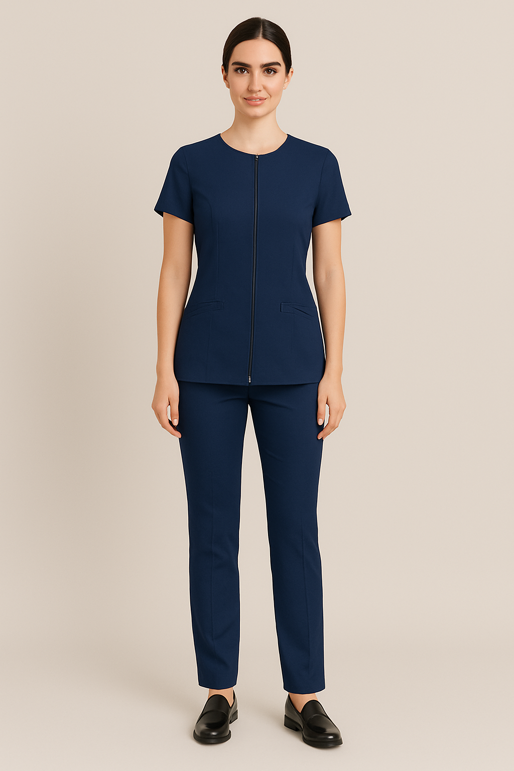 Ladies Salon Uniform - Soft Poly Viscose Lycra | Made in UAE by Just Needles