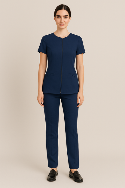Ladies Salon Uniform - Soft Poly Viscose Lycra | Made in UAE by Just Needles