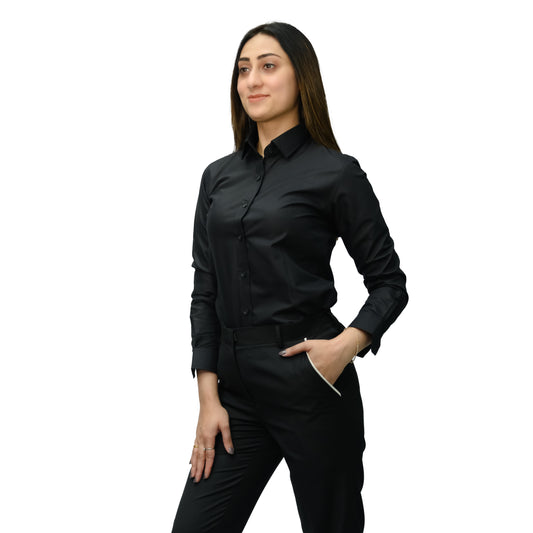 Women’s Formal Dress Shirt – Twill Cotton Blend (120gsm)