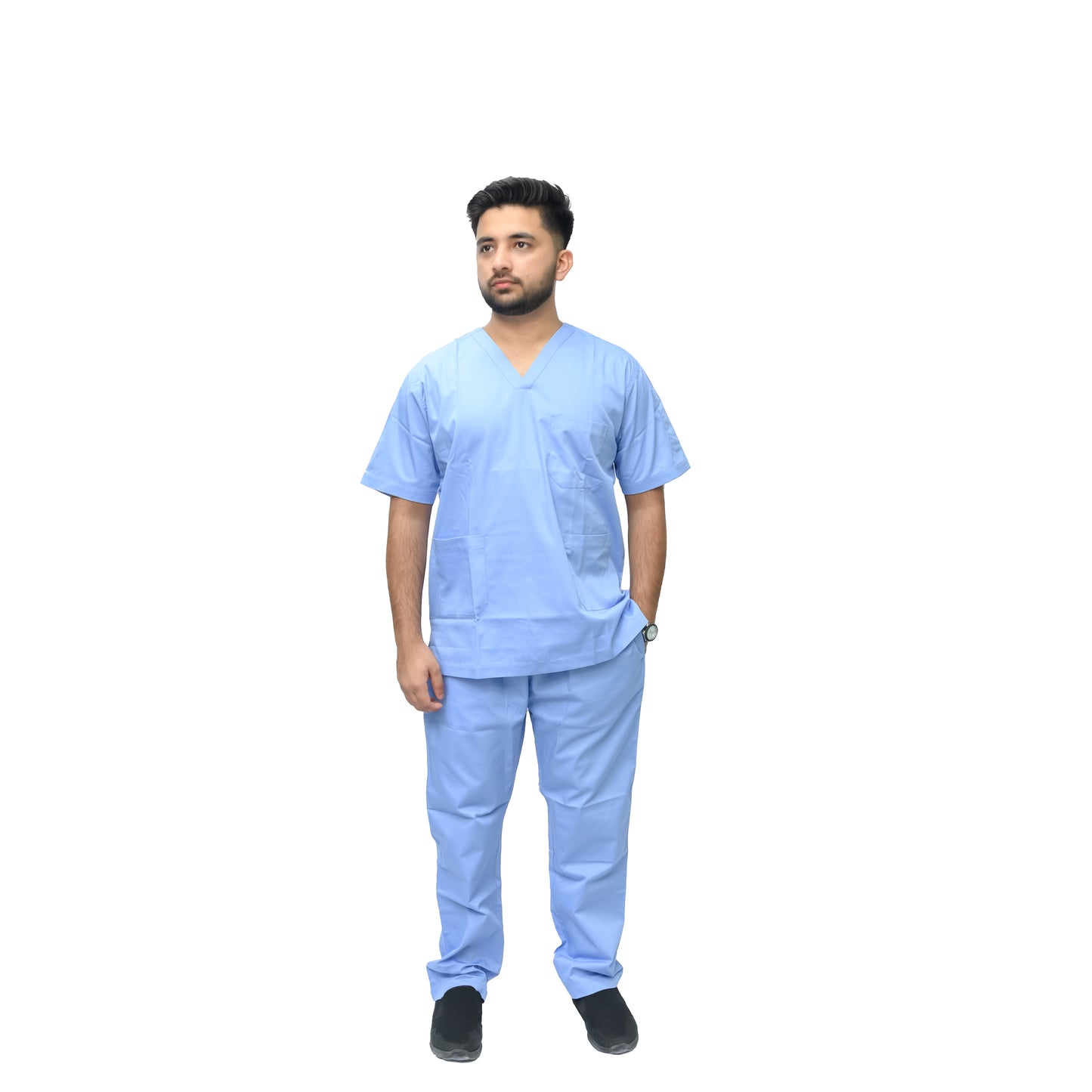 Men’s V-Neck Medical Scrub Suit – 2-Piece, Twill Cotton Viscose 180gsm