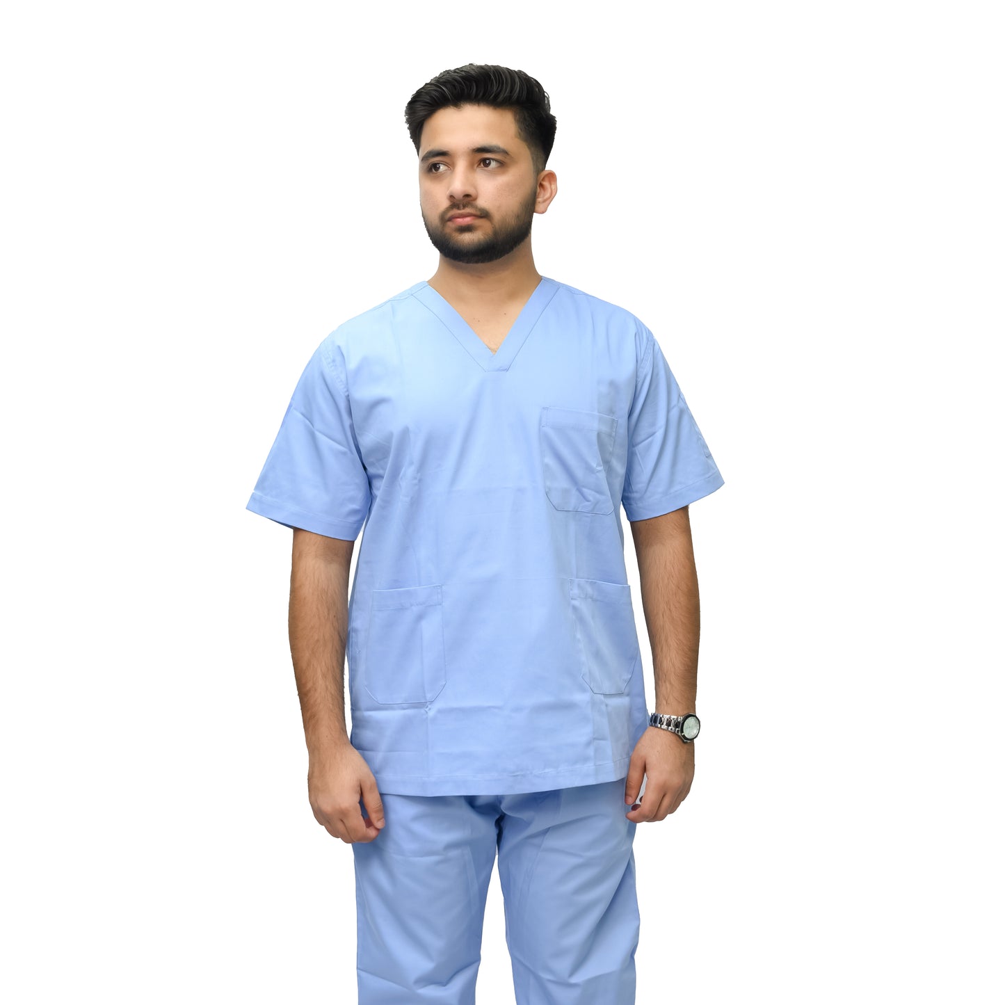 Men’s V-Neck Medical Scrub Suit – 2-Piece, Twill Cotton Viscose 180gsm