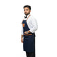 Unisex Long Apron - High-Quality Twill Cotton with Leather Accents