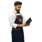 Unisex Long Apron - High-Quality Twill Cotton with Leather Accents