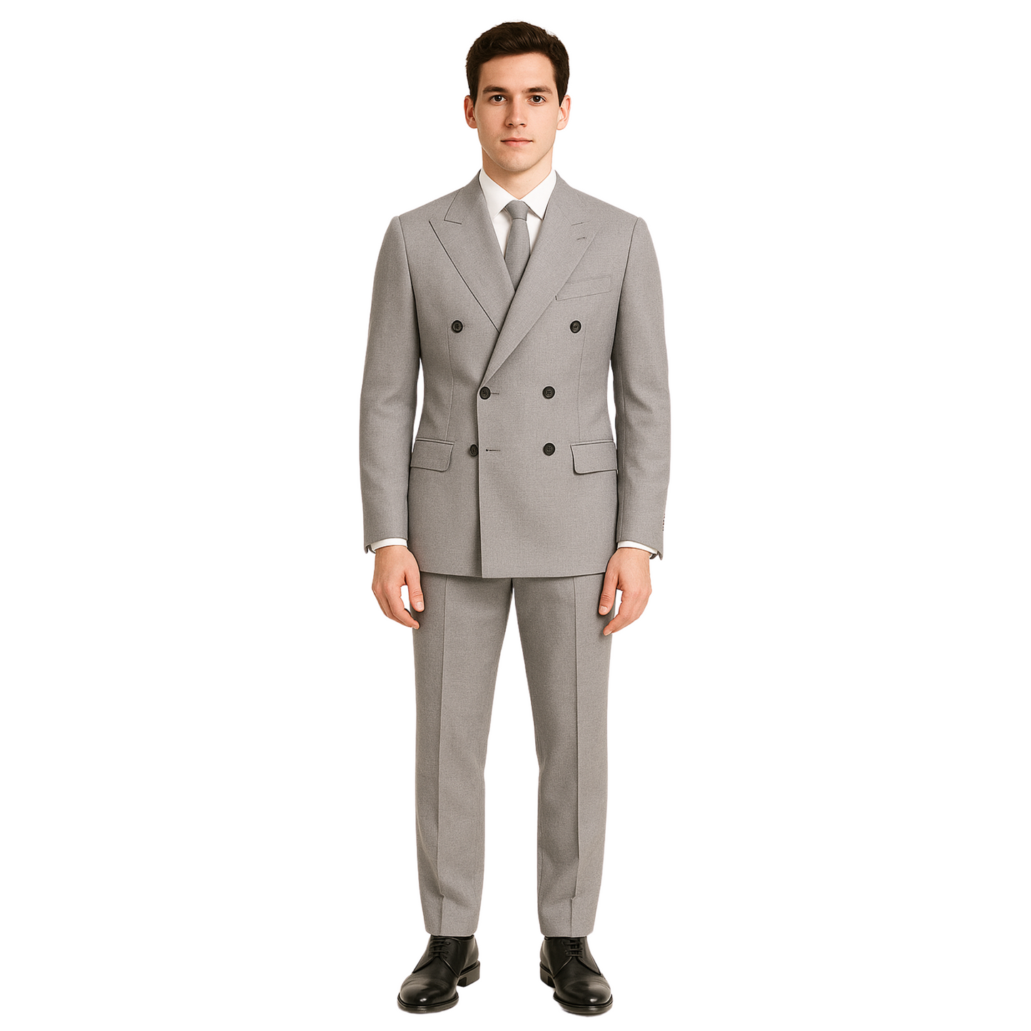 Men’s Double-Breasted Office Suit – Poly Viscose Blend | Regular Fit | Made in UAE