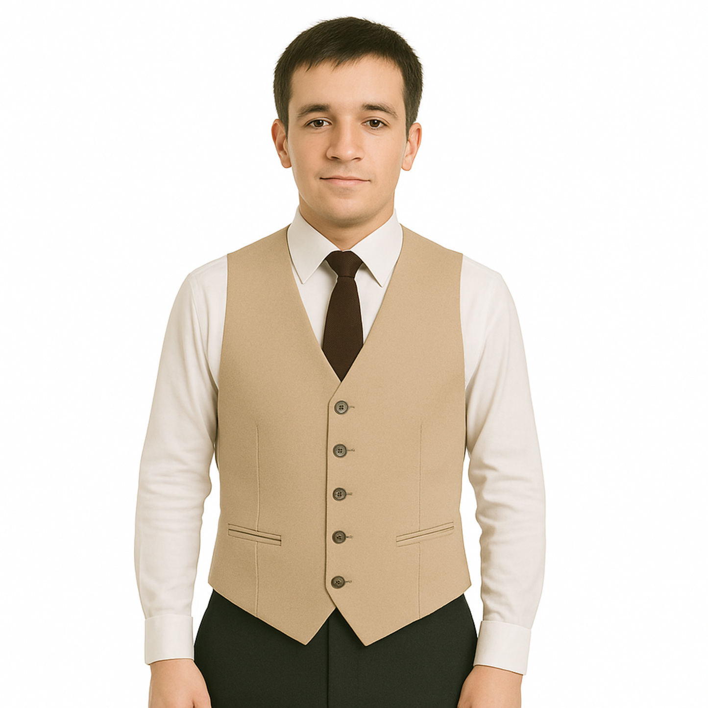 Men’s Office Waistcoat – Regular Fit | Poly Viscose 65/35 | Just Needles | Made in UAE