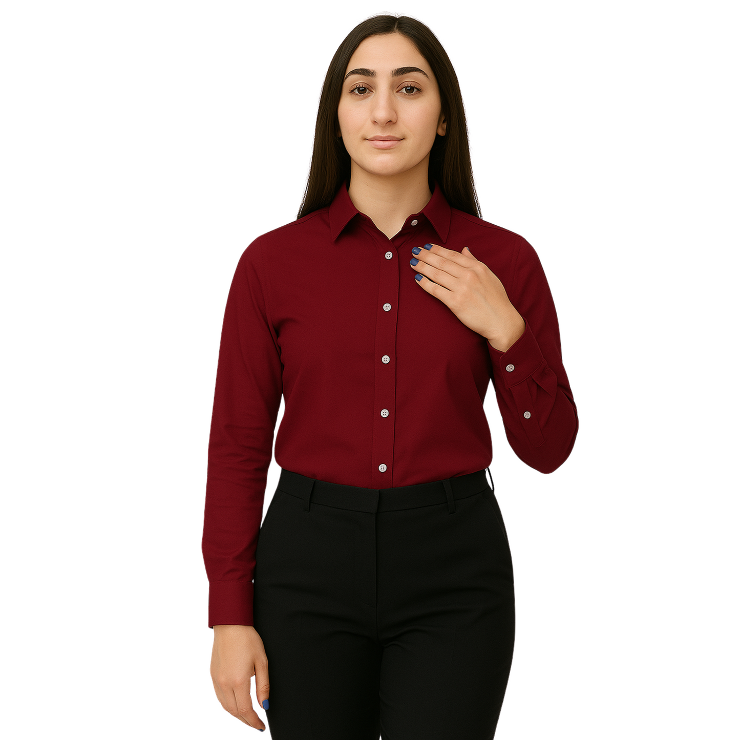 Women’s Formal Dress Shirt – Twill Poly Cotton | Just Needles UAE