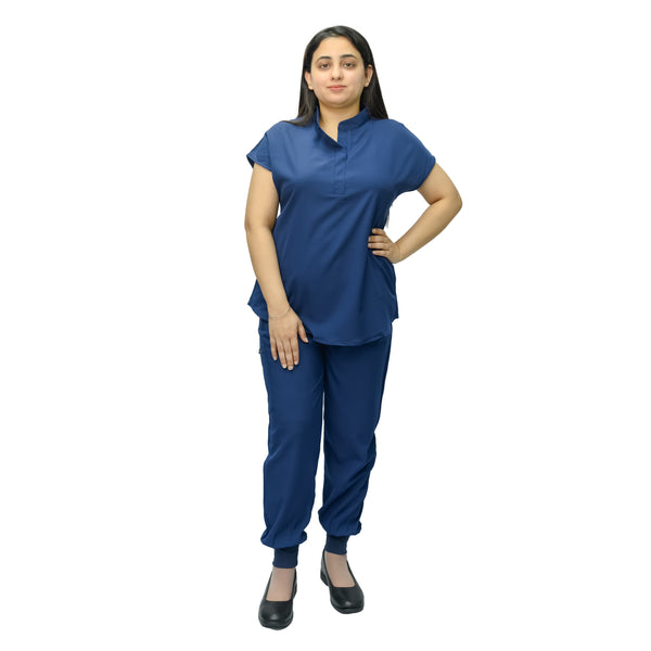 Women's Stylish Medical Scrub Suit - Lightweight Polyester