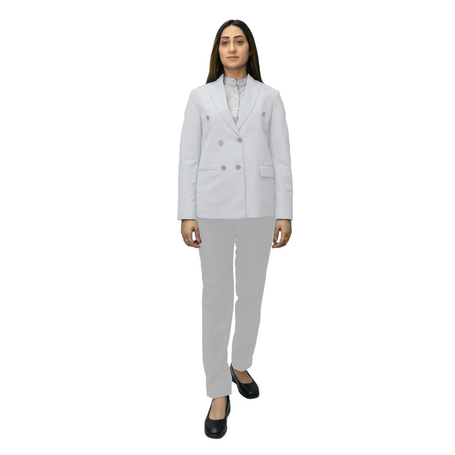 Women’s Double-Breasted Office Suit – (Gaberdine 180gsm)