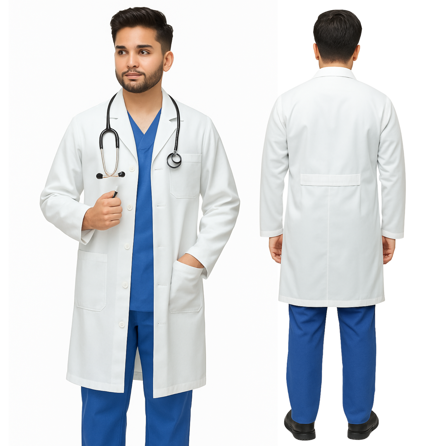 Unisex White Lab Coat - 100% Italian Pima Cotton 220 GSM | Premium Finish by Just Needles