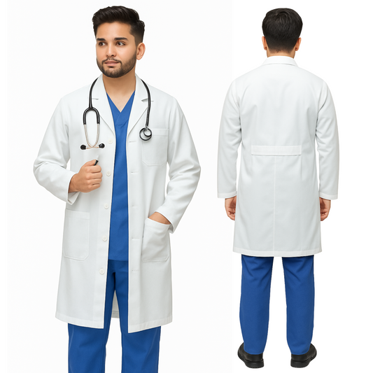 Unisex White Lab Coat - 100% Italian Pima Cotton 220 GSM | Premium Finish by Just Needles