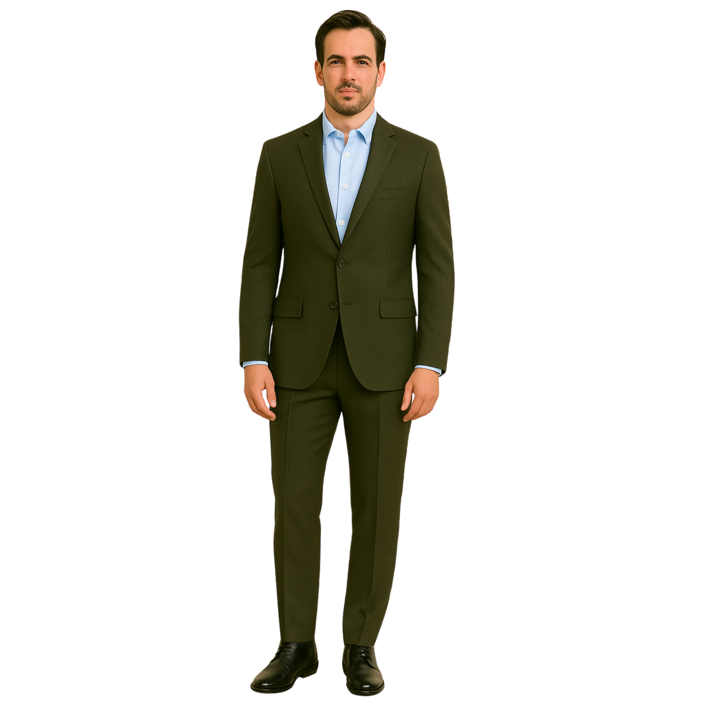 Men's 2-Piece Formal Suit - Poly Viscose 200 GSM Tailored Fit | Just Needles Dubai