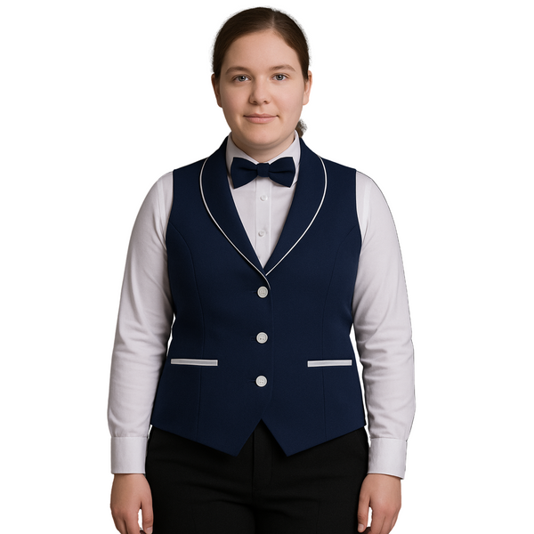 Women's Waistcoat – Poly Wool | 3-Button Blazer Collar | Just Needles UAE