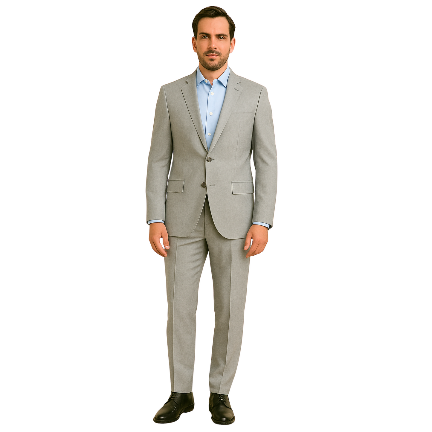 Men's 2-Piece Formal Suit - Poly Viscose 200 GSM Tailored Fit | Just Needles Dubai