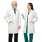 Unisex Premium White Lab Coat - 50% Cotton 50% Modal, 220 GSM | Elegant Modern Fit by Just Needles