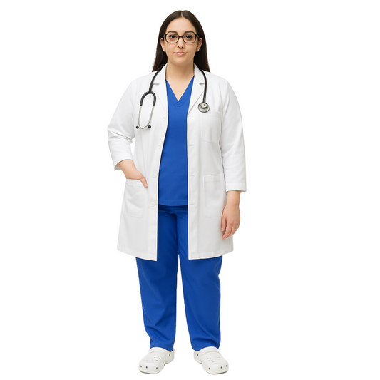 Unisex White Lab Coat - 100% Italian Pima Cotton 220 GSM | Premium Finish by Just Needles