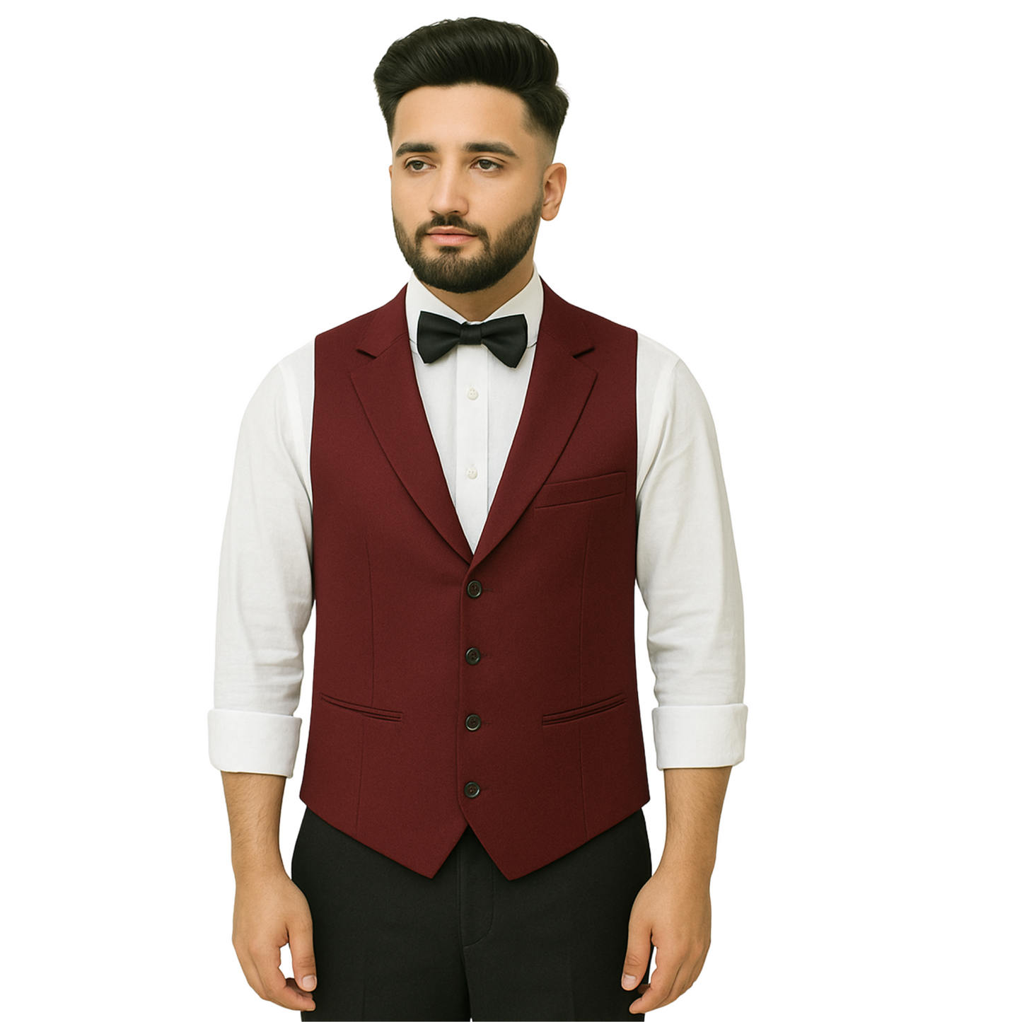 Men's Blazer Collar Waistcoat  4 Button | England TR Fabric | Made in UAE by  Just Needles