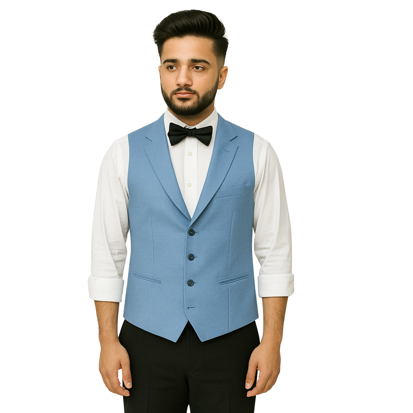 Men's Blazer Collar Waistcoat  4 Button | England TR Fabric | Made in UAE by  Just Needles