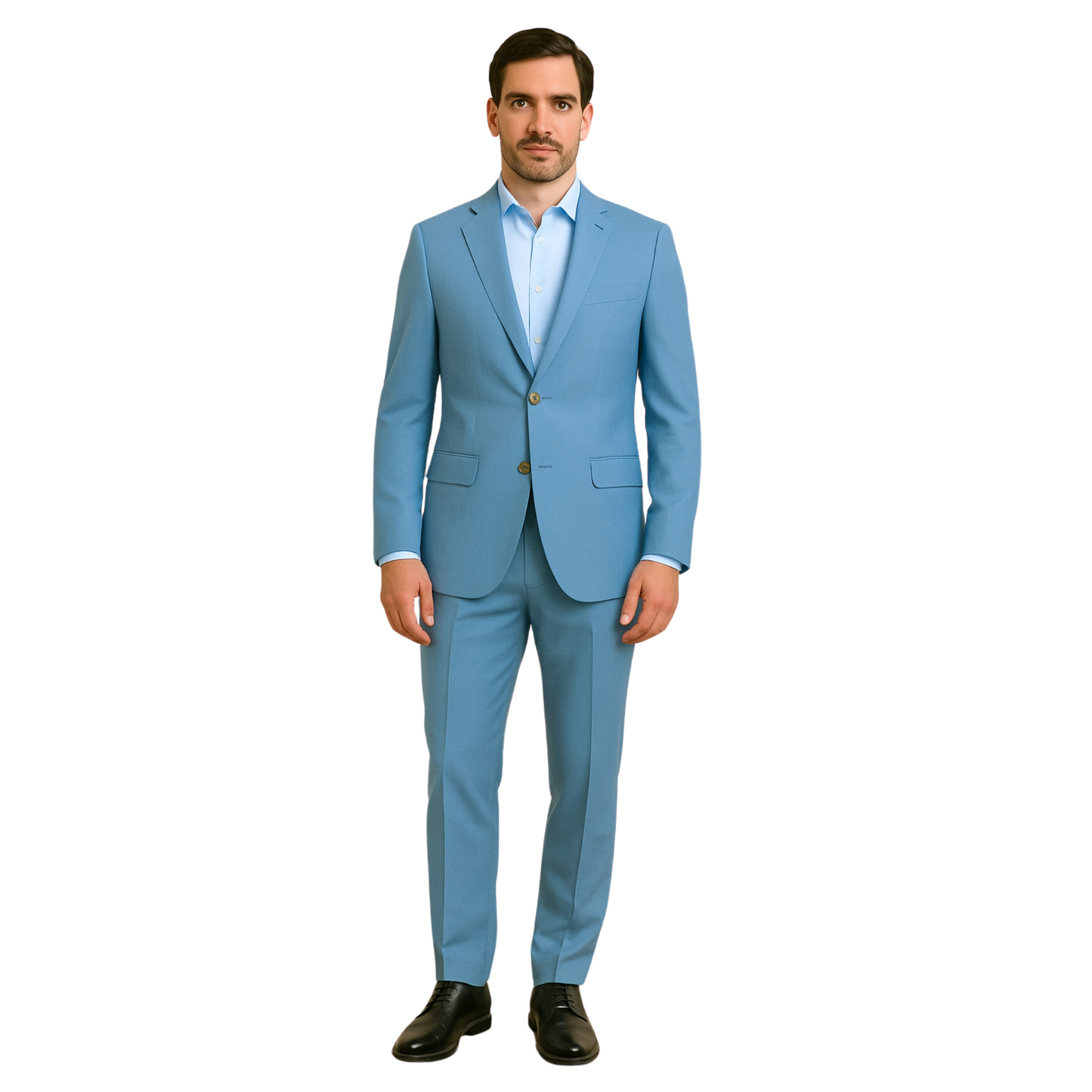 Men's 2-Piece Formal Suit - Poly Viscose 200 GSM Tailored Fit | Just Needles Dubai