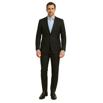 Men's 2-Piece Formal Suit - Poly Viscose 200 GSM Tailored Fit | Just Needles Dubai