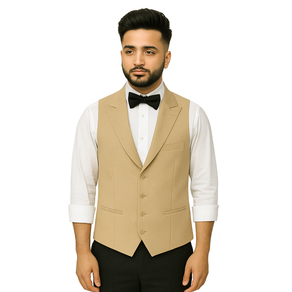 Men's Blazer Collar Waistcoat  4 Button | England TR Fabric | Made in UAE by  Just Needles