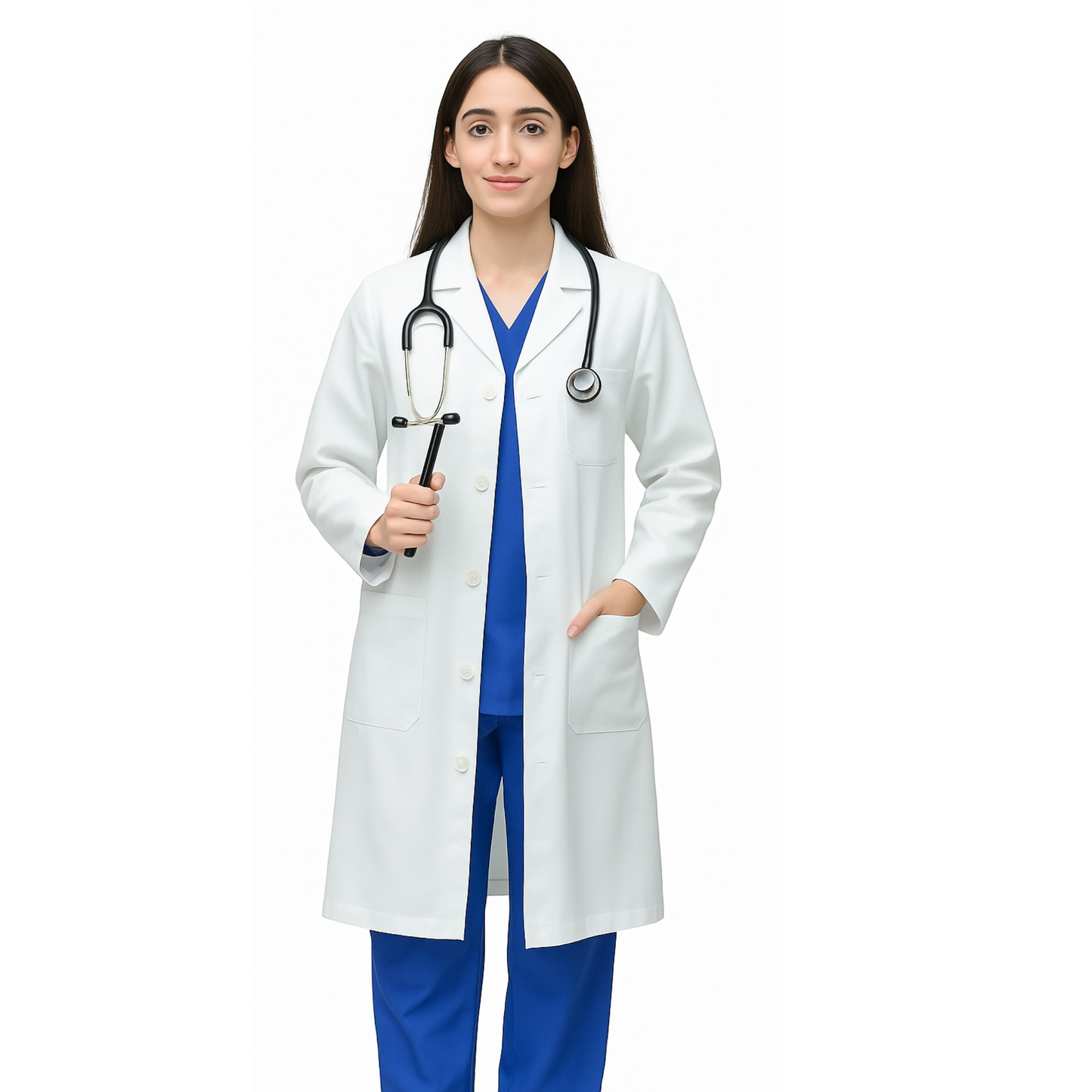Unisex White Lab Coat - 100% Italian Pima Cotton 220 GSM | Premium Finish by Just Needles