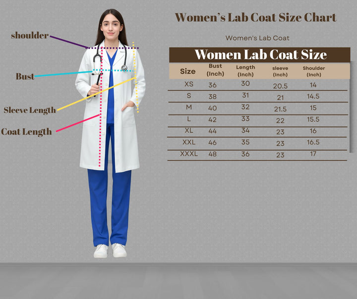 Just Needles Women's Premium Bamboo-Tencel Medical Lab Coat